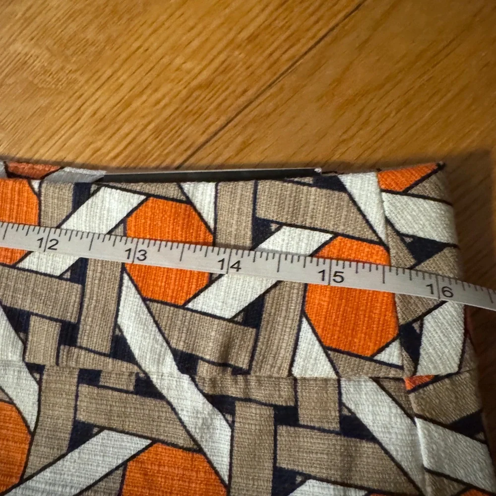 Banana republic Geometric Orange and Brown pencil Skirt - Picture 4 of 10